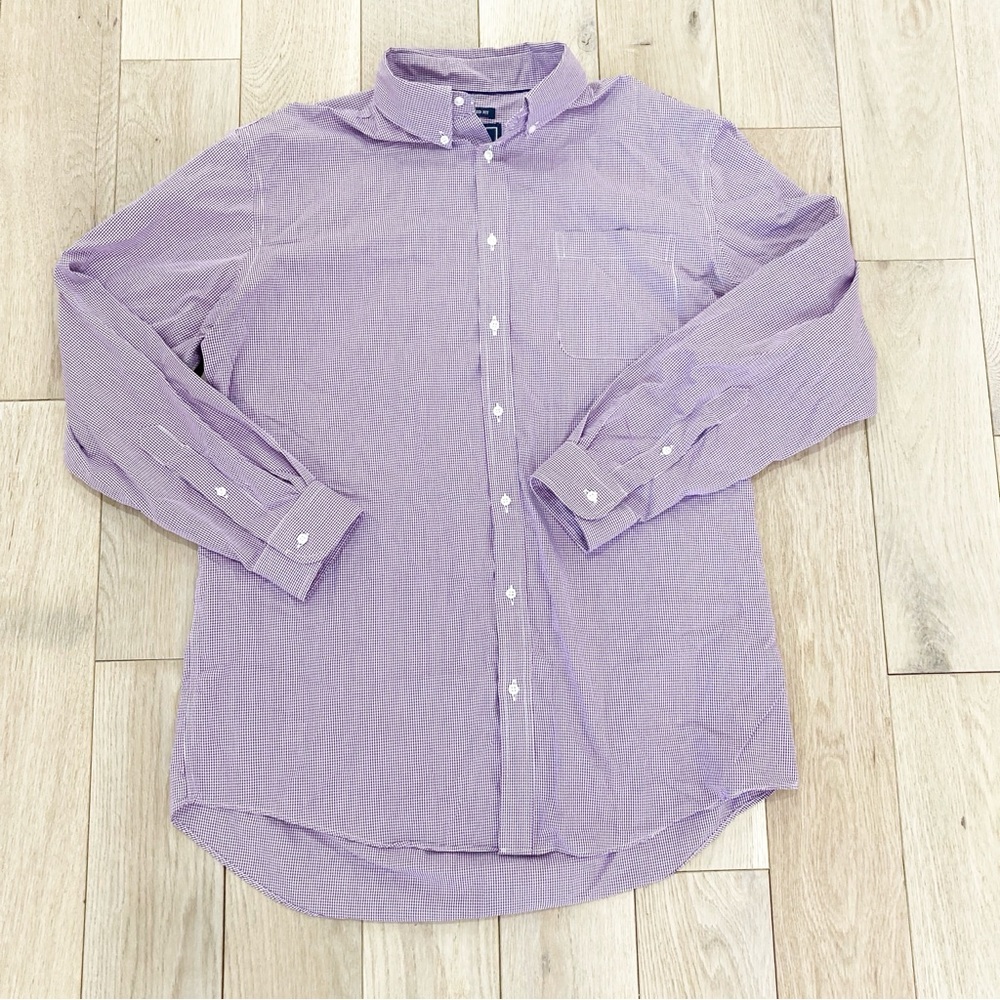 Jos. A. Bank Purple Dress Shirt Long-Sleeved Collared
